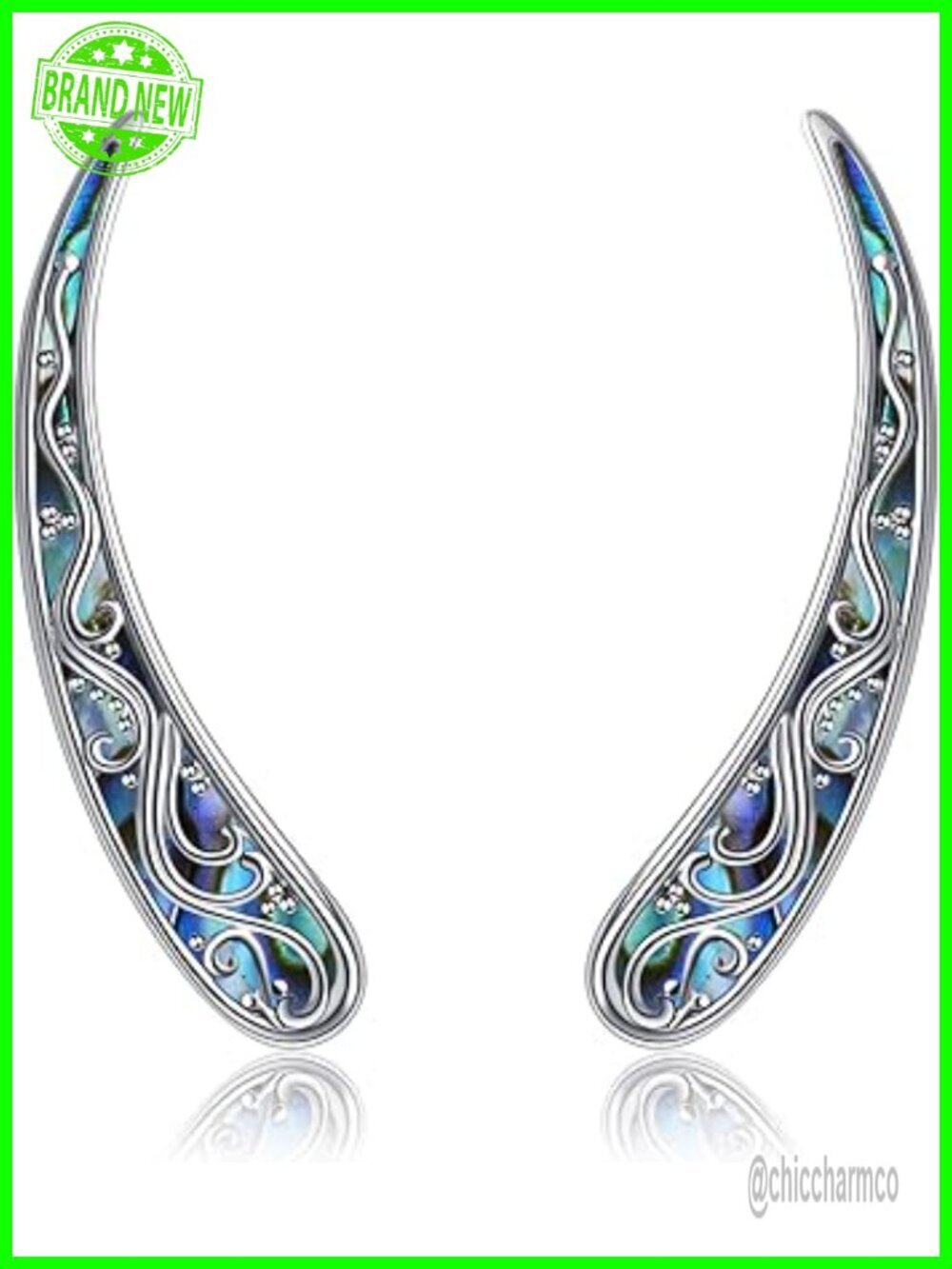 Vintage Filigree Ear Crawler Earrings Sterling Silver Ear Climbers